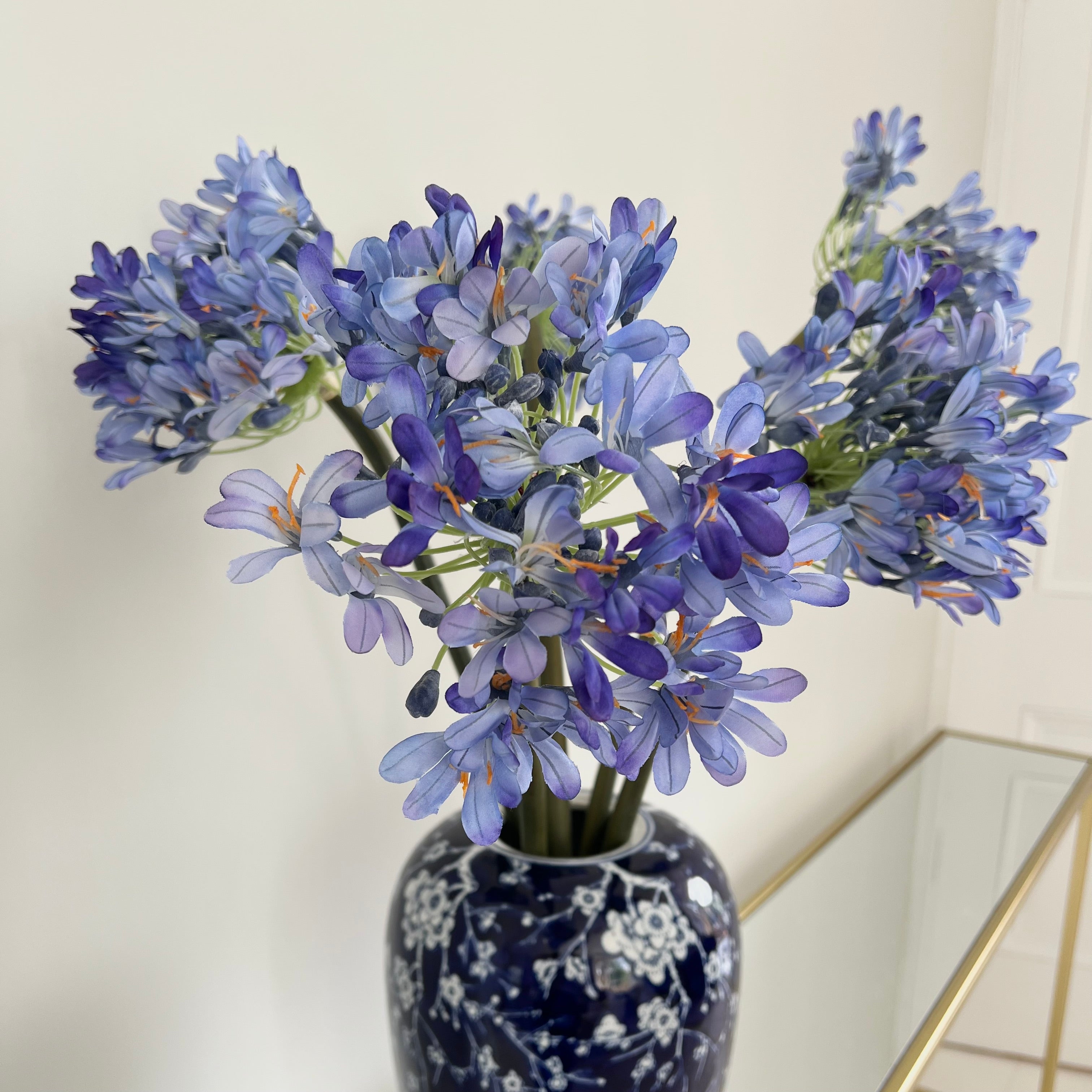 Wholesale Artificial Flowers High Quality Faux Silk Flowers for Wholesale and Trade Artificial Blue Purple Agapanthus in bulk