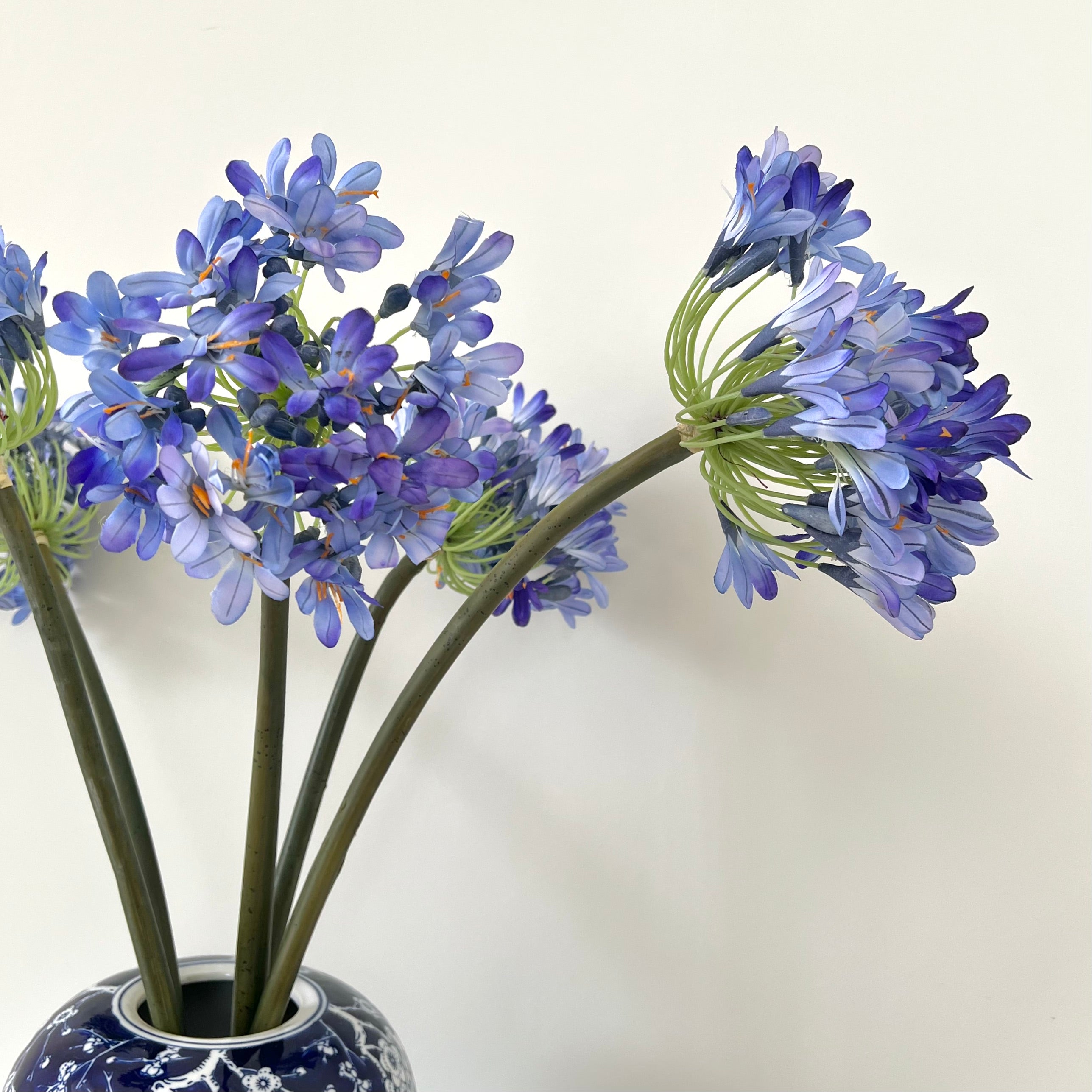Wholesale Artificial Flowers High Quality Faux Silk Flowers for Wholesale and Trade Artificial Blue Purple Agapanthus in bulk
