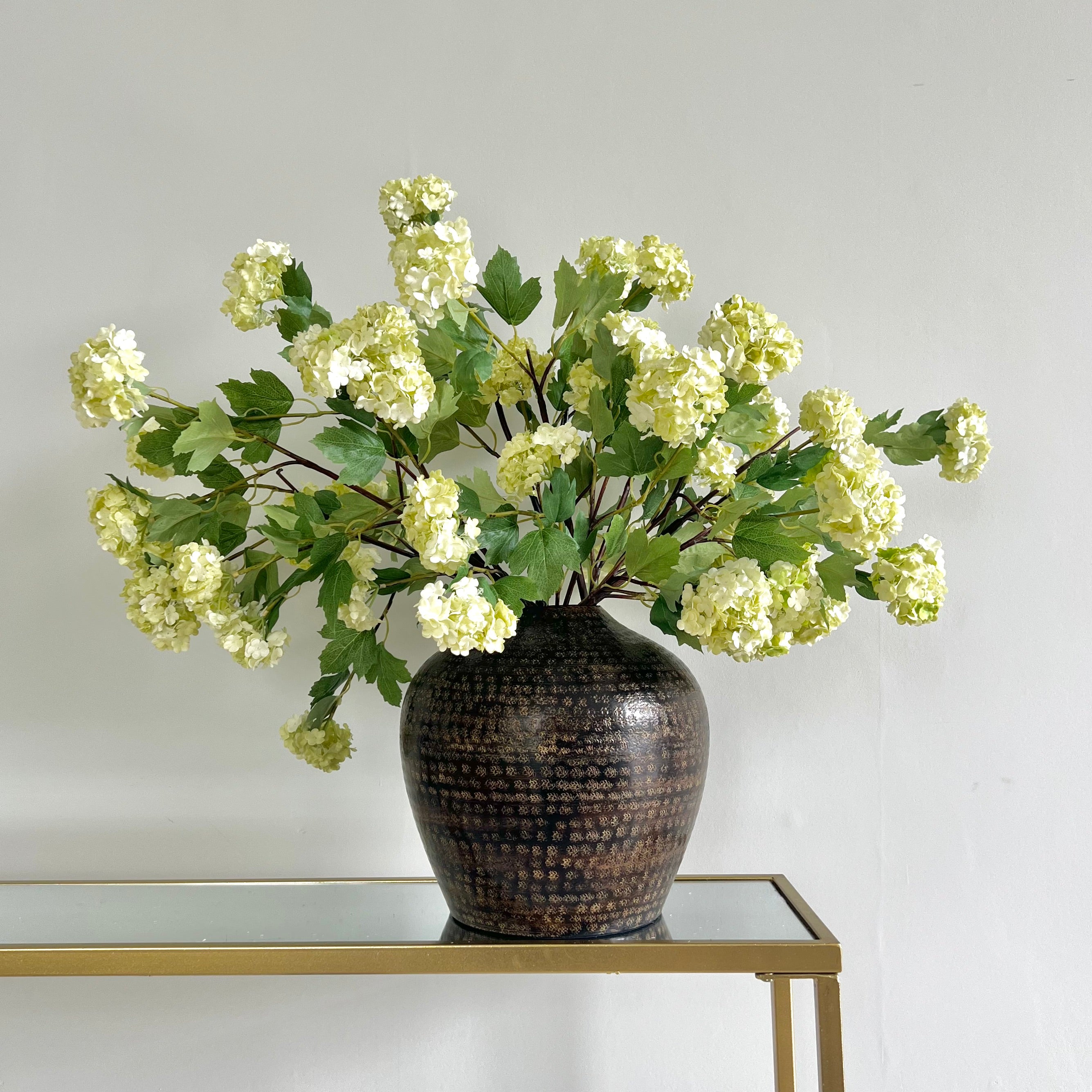 Wholesale Artificial Flowers High Quality Faux Silk Flowers for Wholesale and Trade Artificial Green Viburnum in bulk ABX5752GR
