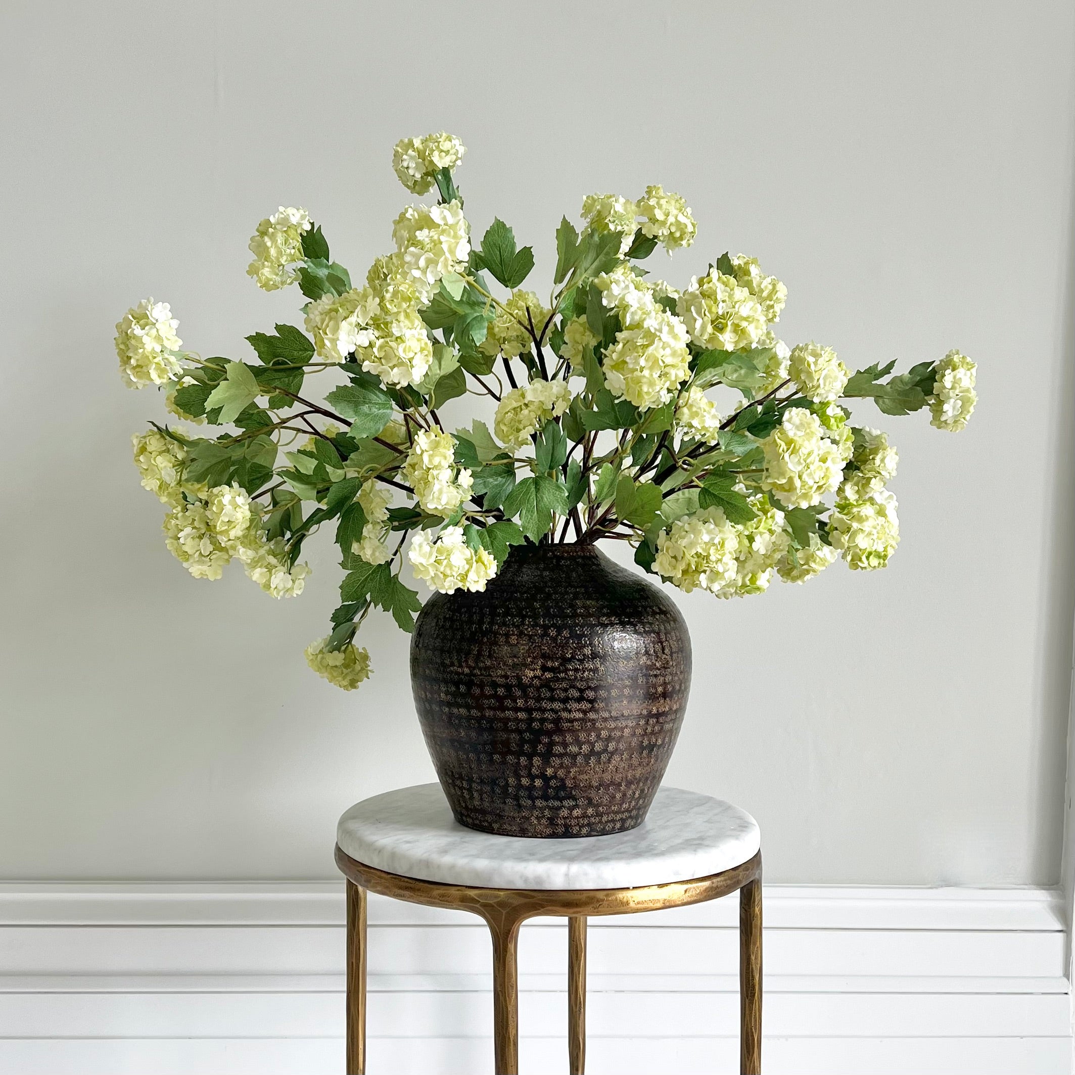 Wholesale Artificial Flowers High Quality Faux Silk Flowers for Wholesale and Trade Artificial Green Viburnum in bulk ABX5752GR