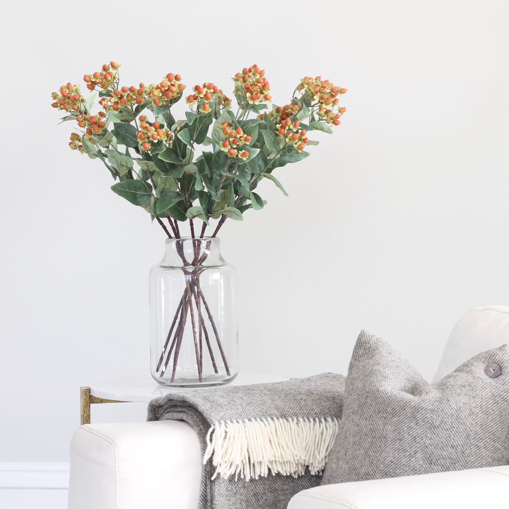 Artificial flowers luxury faux silk orange hypericum berries lifelike realistic faux flowers from Amaranthine Blooms UK ABX5063OR