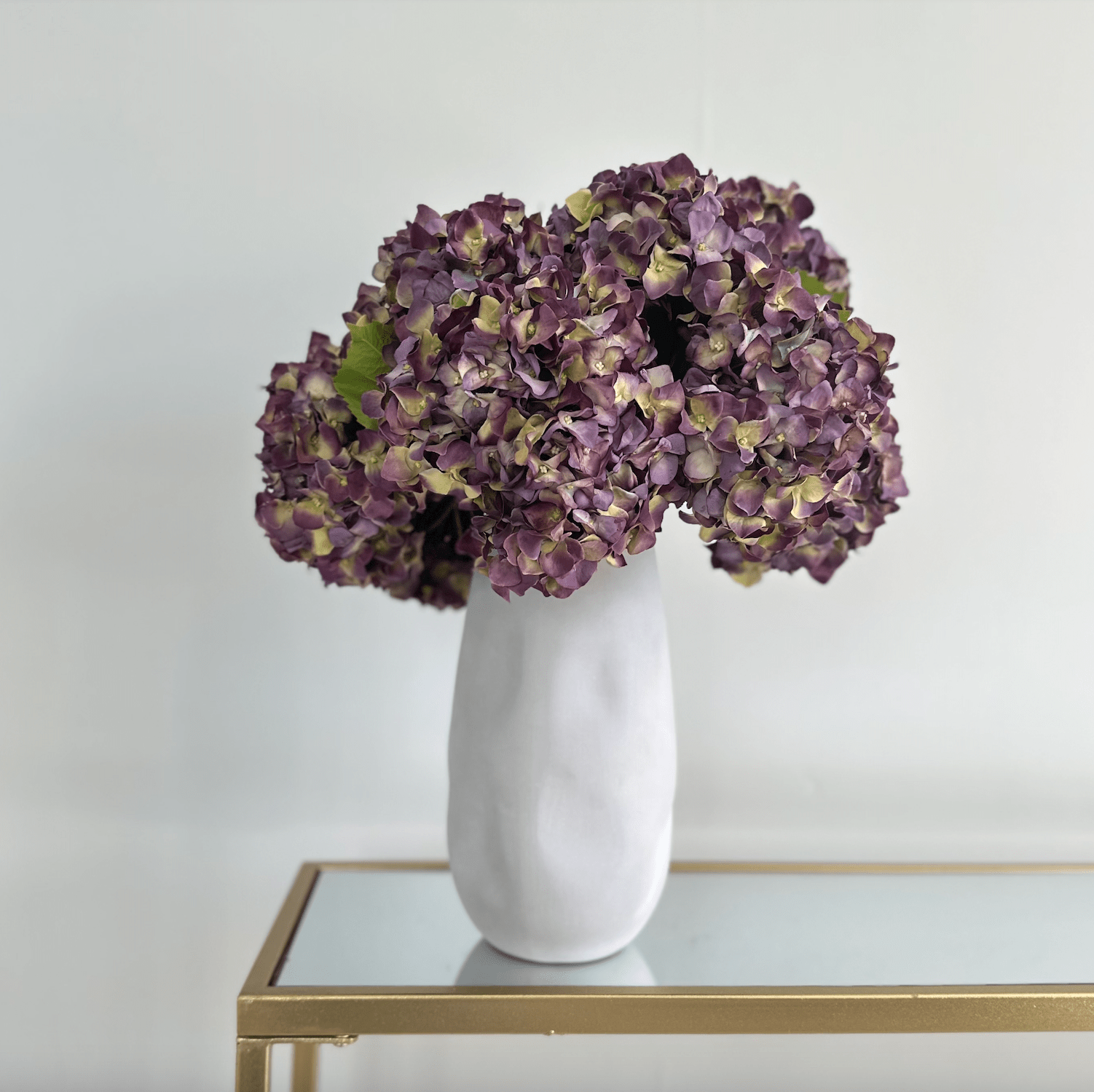 Artificial flowers luxury faux silk purple Hydrangea lifelike realistic faux flowers buy online from The Faux Flower Company ABY5070PU