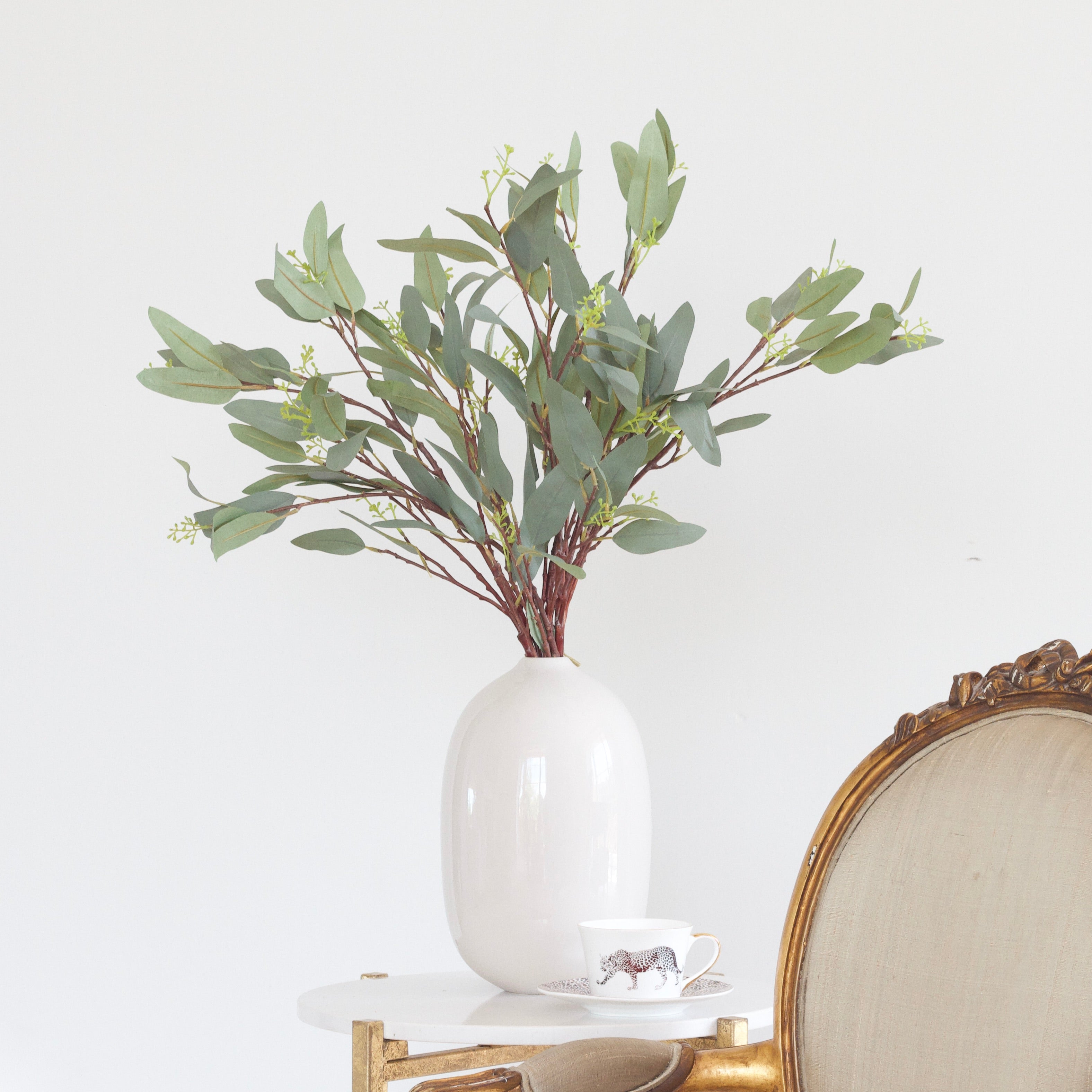 Artificial flowers luxury faux silk short willow eucalyptus  broadway vase lifelike realistic faux flowers ABP1699 ABX1294GR
