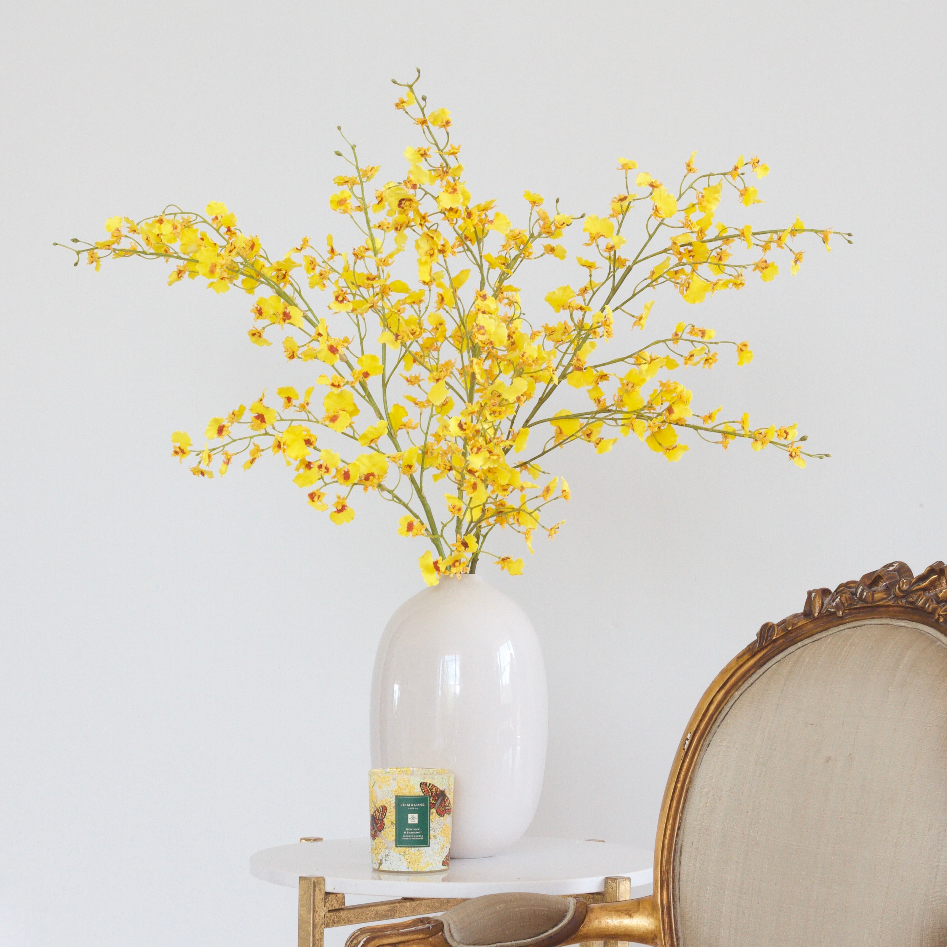 Artificial flowers luxury faux silk yellow oncidium orchid stem broadway vase lifelike realistic faux flowers ABP1699 ABY7044YL