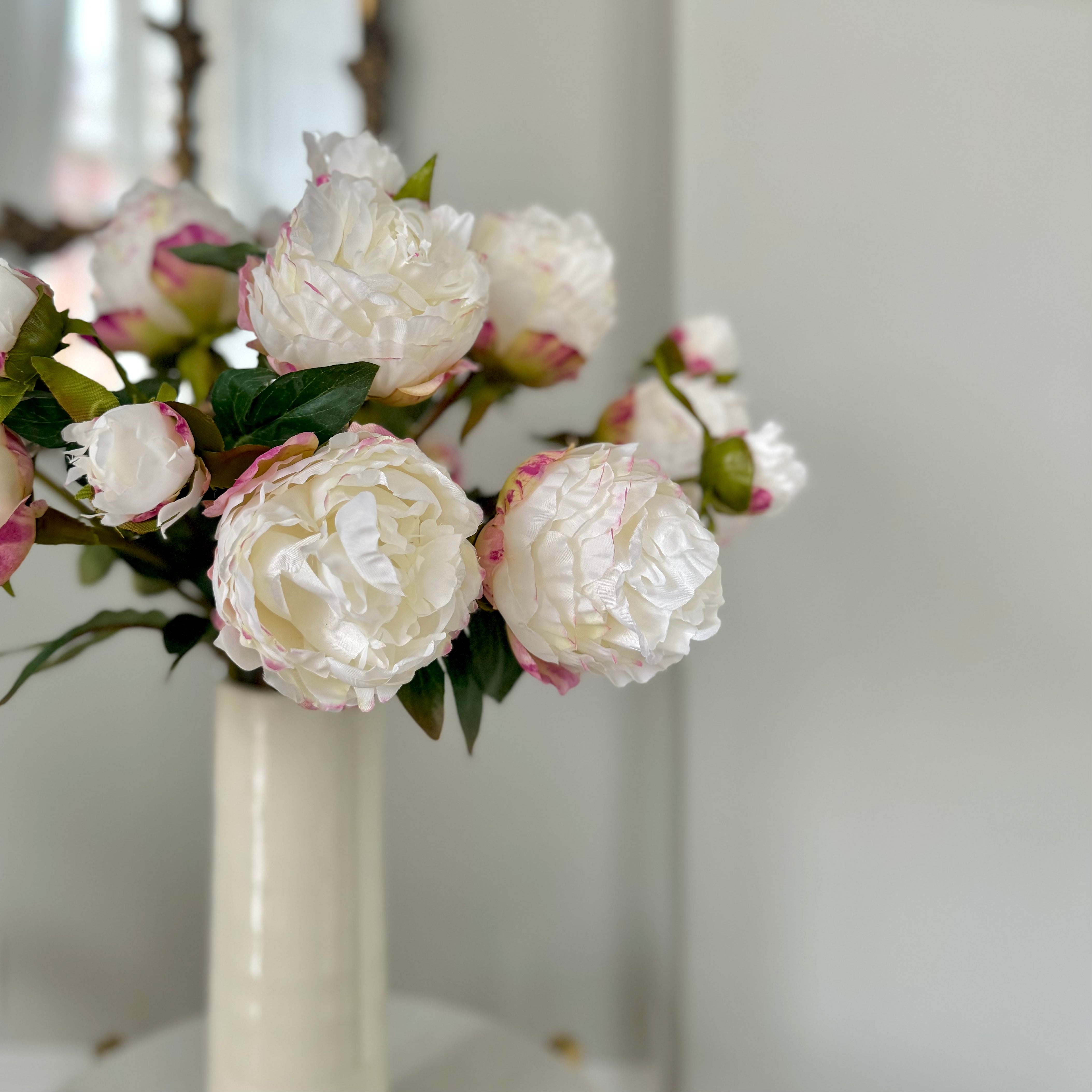 Artificial Large White Peony Sample