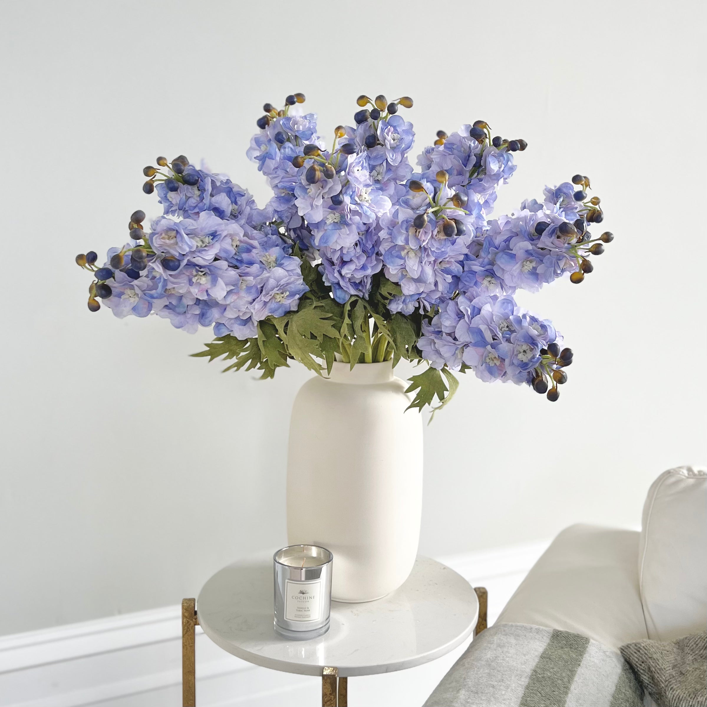 Wholesale Artificial Flowers High Quality Faux Silk Flowers for Wholesale and Trade Artificial Blue Delphinium in bulk