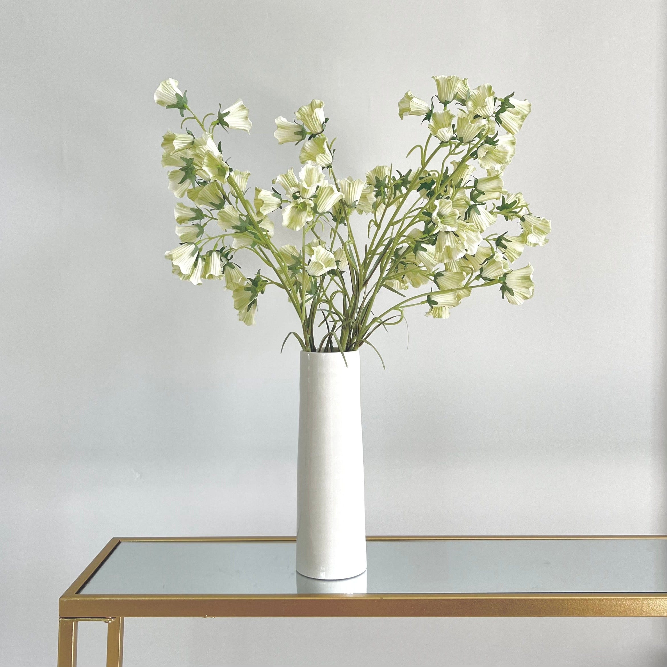 Wholesale Artificial Flowers High Quality Faux Silk Flowers for Wholesale and Trade Artificial Cream Canterbury Bells in bulk