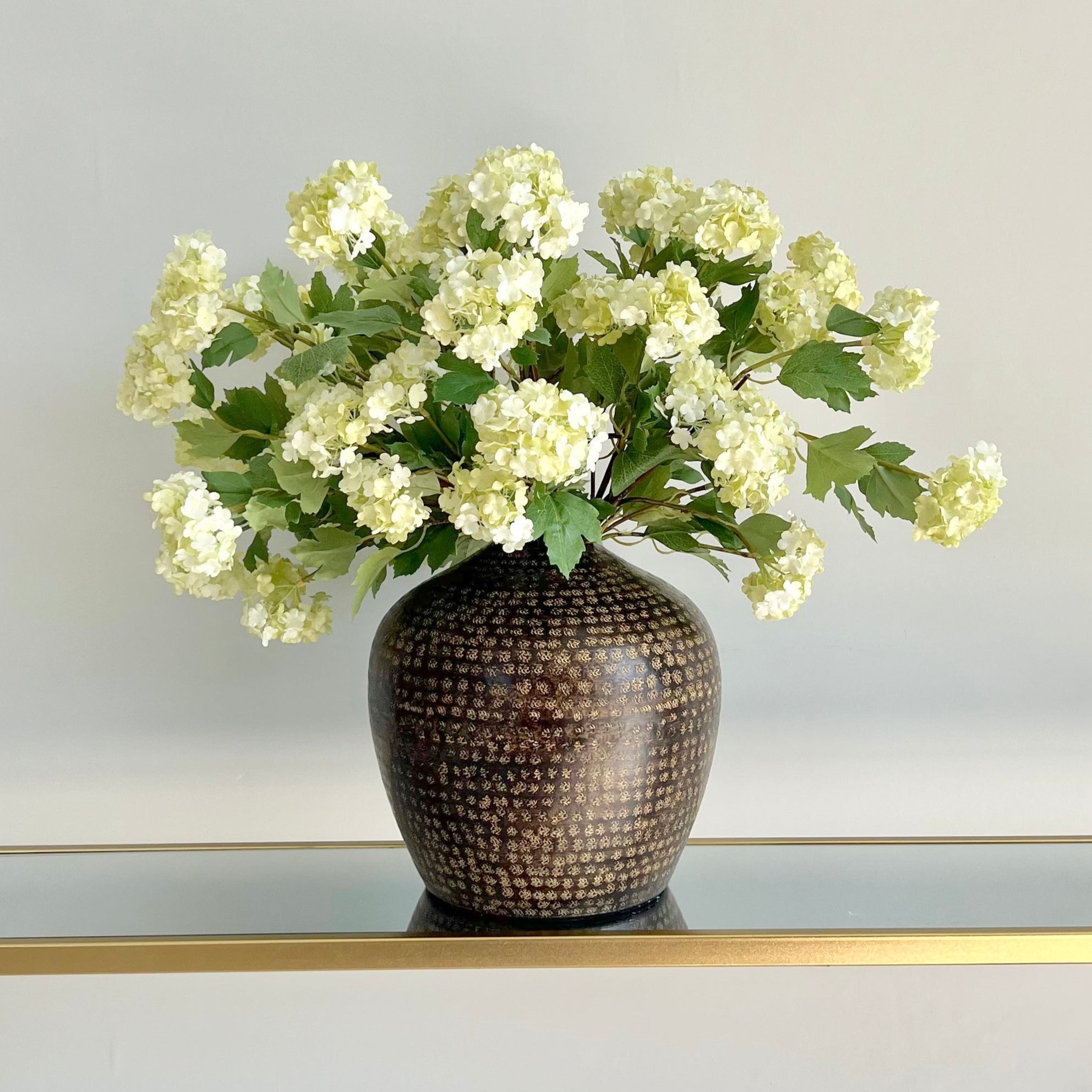 Wholesale Artificial Flowers High Quality Faux Silk Flowers for Wholesale and Trade Artificial Green Viburnum in bulk ABX5752GR