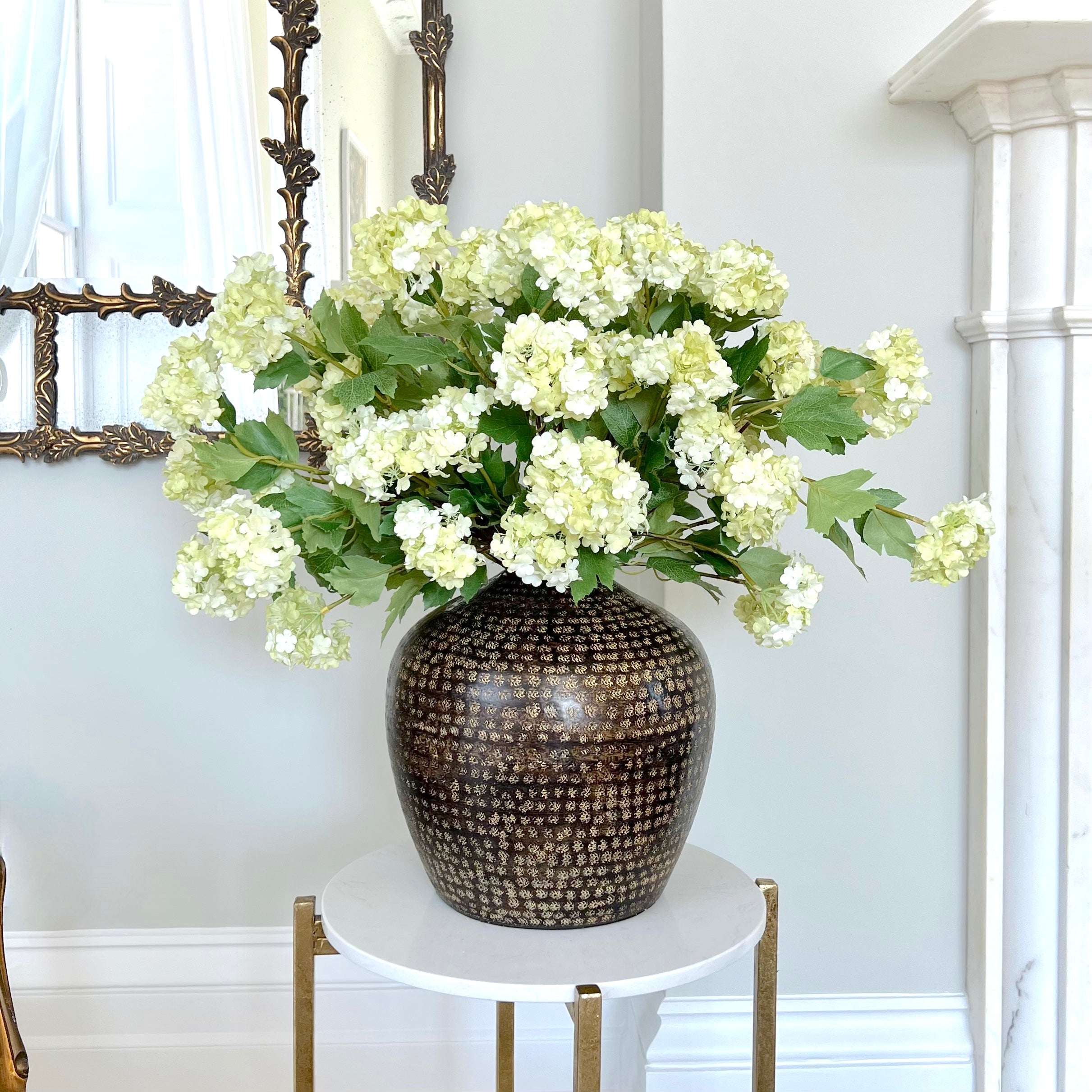Wholesale Artificial Flowers High Quality Faux Silk Flowers for Wholesale and Trade Artificial Green Viburnum in bulk ABX5752GR