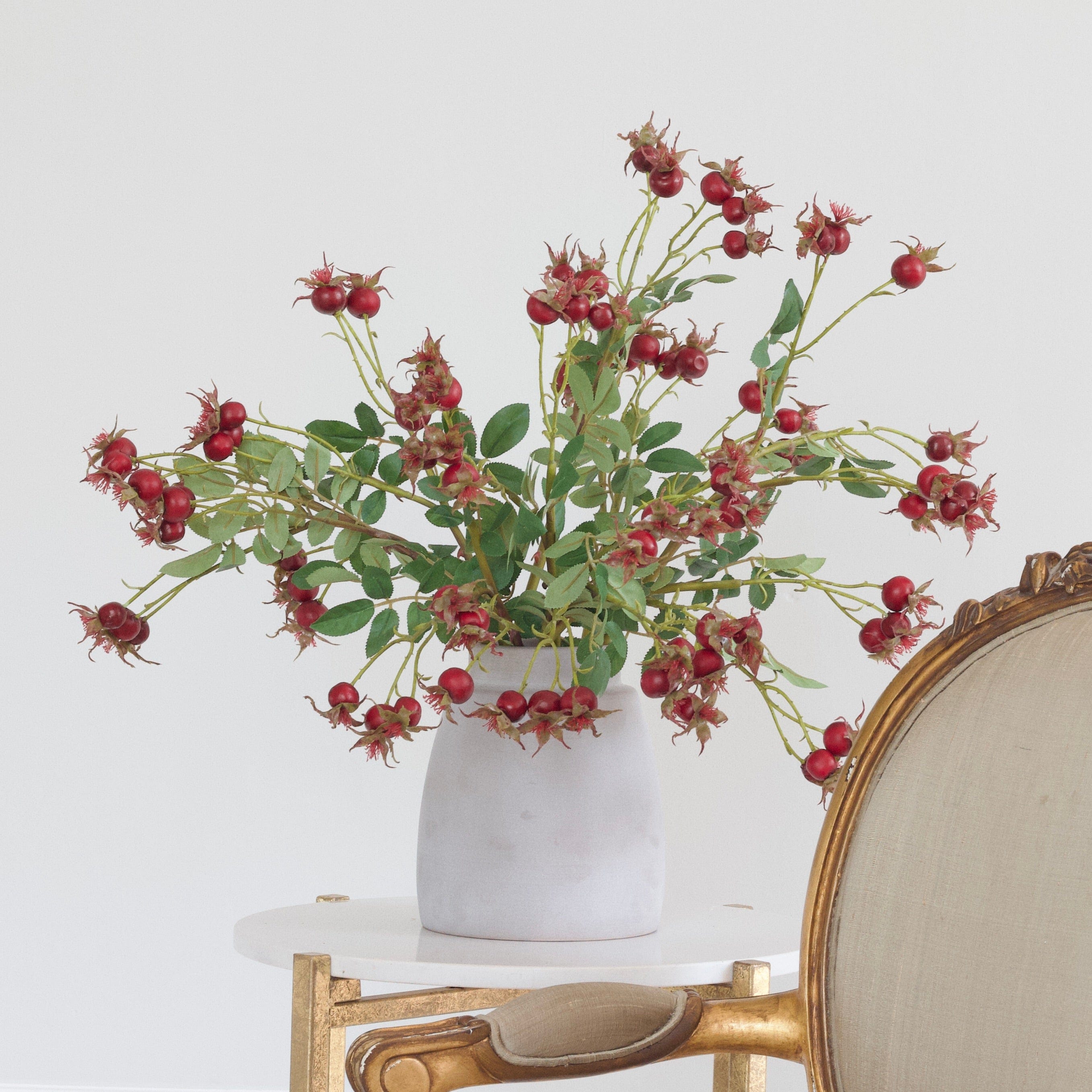 Wholesale Artificial Flowers High Quality Faux Silk Flowers for Wholesale and Trade Artificial Red Rosehips in bulk