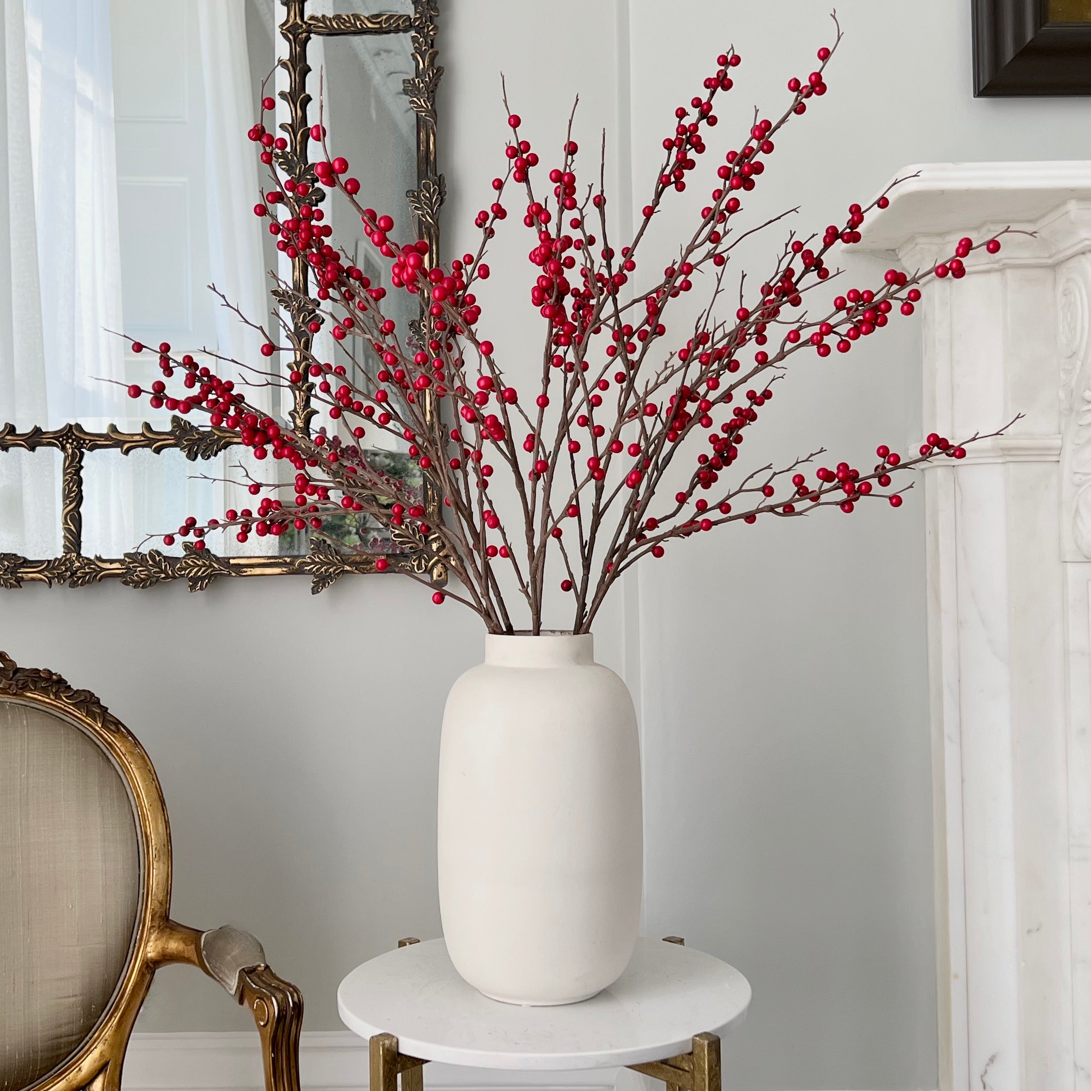 Wholesale Artificial Flowers High Quality Faux Silk Flowers for Wholesale and Trade Artificial Tall Red Berries in bulk