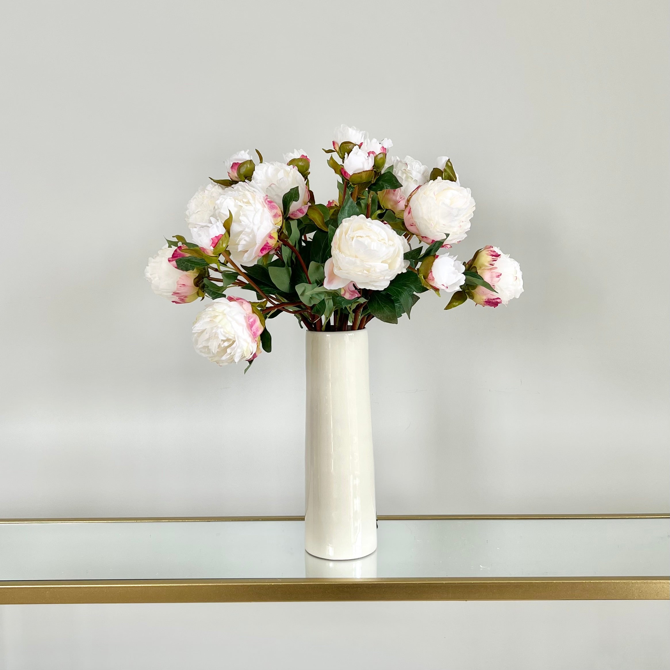 Wholesale Artificial Flowers High Quality Faux Silk Flowers for Wholesale and Trade Artificial White Large Peony in bulk ABX1105WH