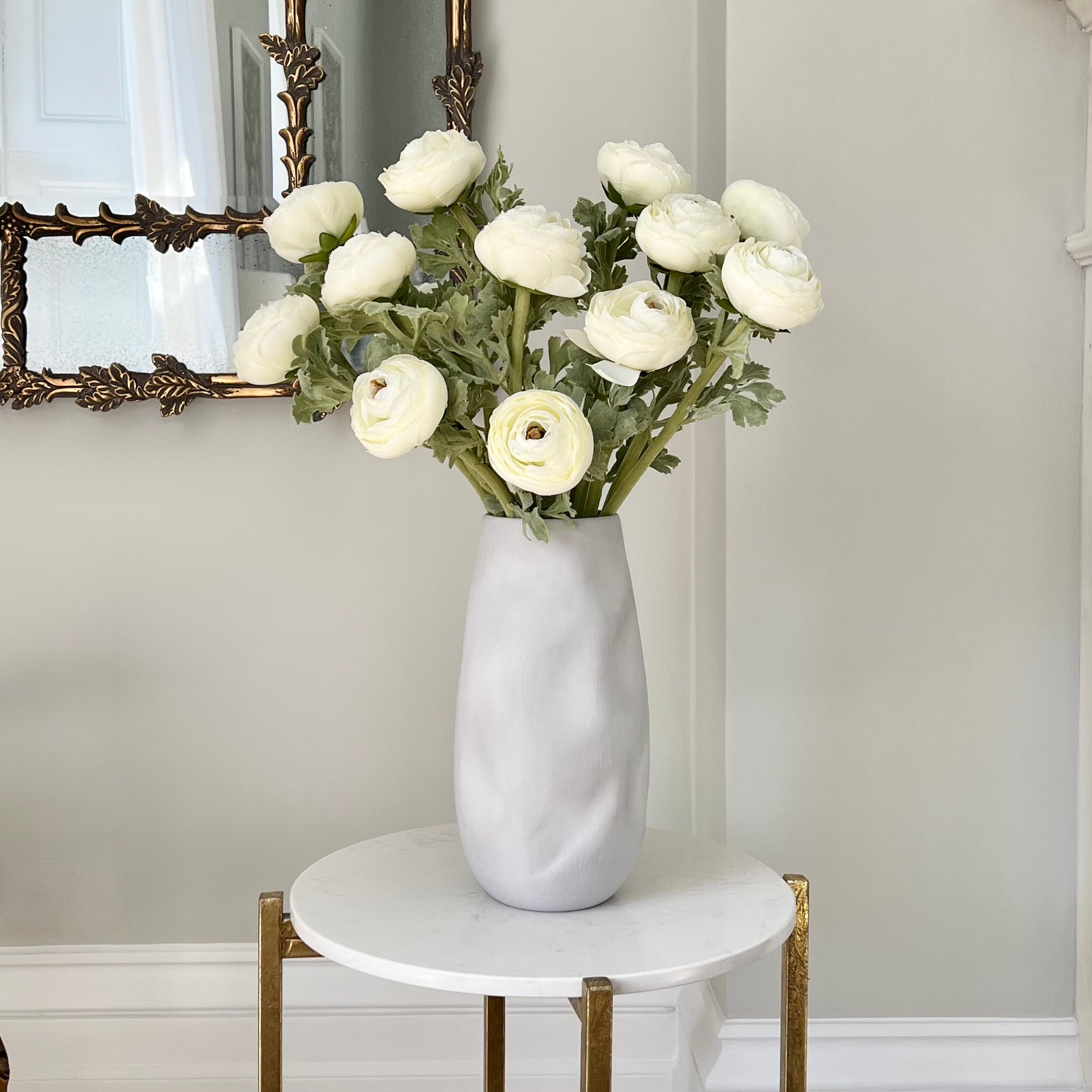 Wholesale Artificial Flowers High Quality Faux Silk Flowers for Wholesale and Trade Artificial White Ranunculus in bulk ABX5087WH