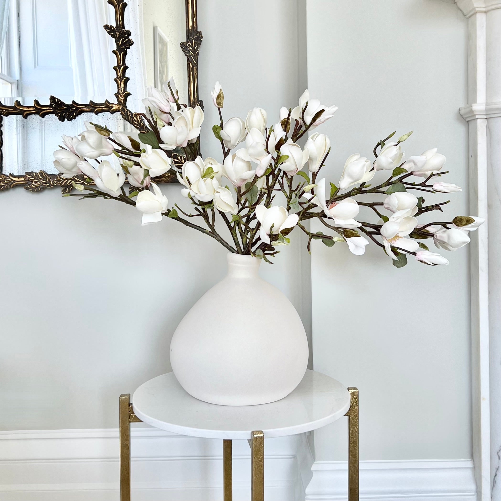 Wholesale Artificial Flowers High Quality Faux Silk Flowers for Wholesale and Trade Artificial White Tall Magnolia in bulk ABY7098WH