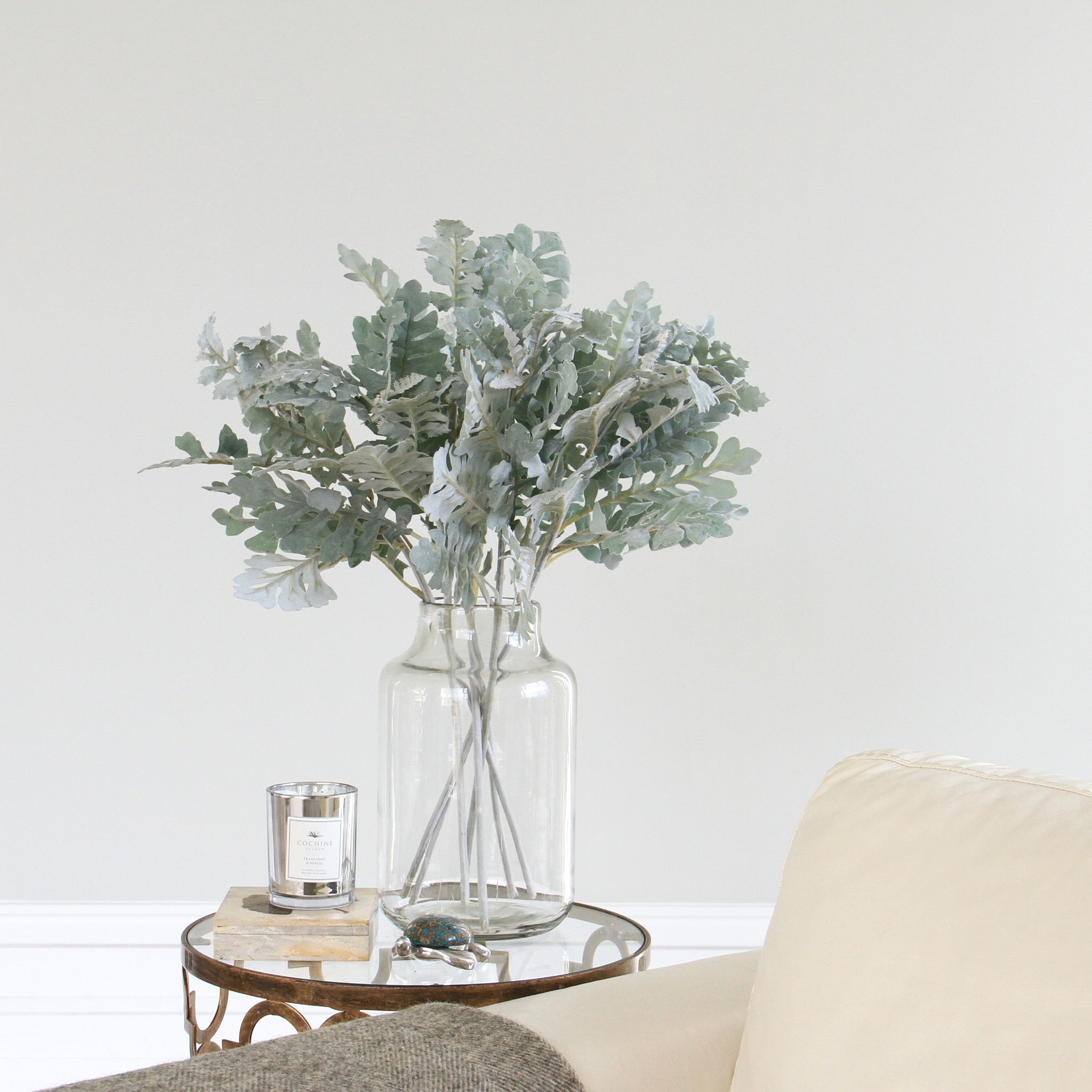 Artificial flowers luxury faux silk Silver Artificial Senecio Leaf lifelike realistic faux flowers buy online from Amaranthine Blooms