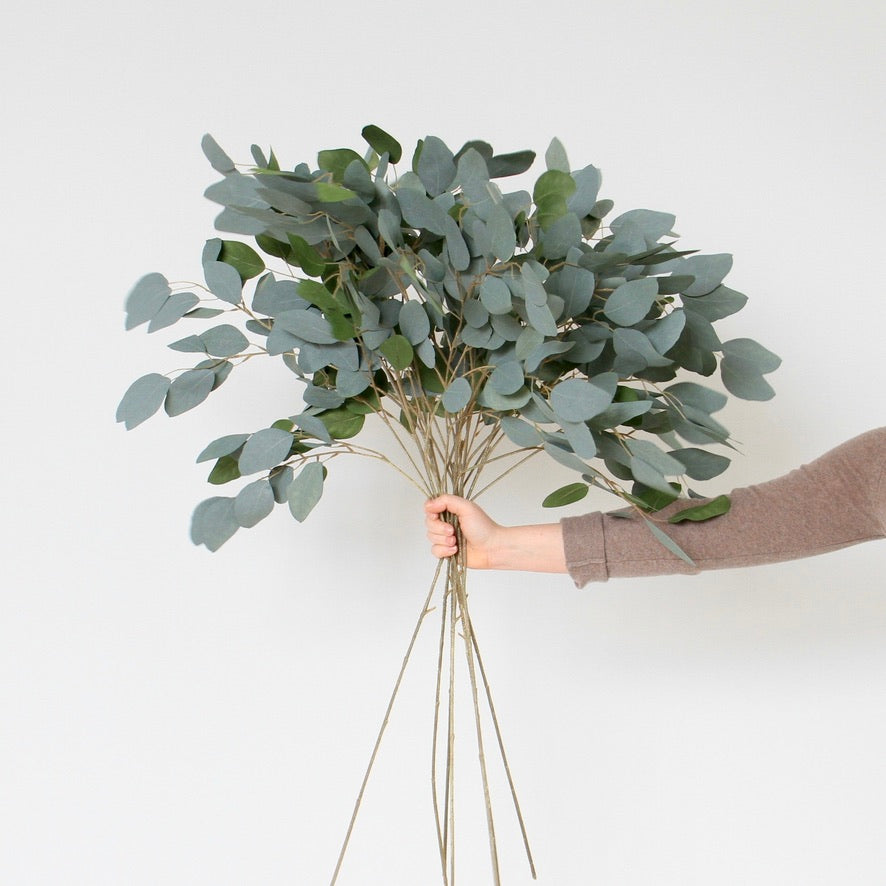 Artificial flowers luxury faux silk Tall Eucalyptus Spray lifelike realistic faux flowers buy online from Amaranthine Blooms UK ABZ2036GR