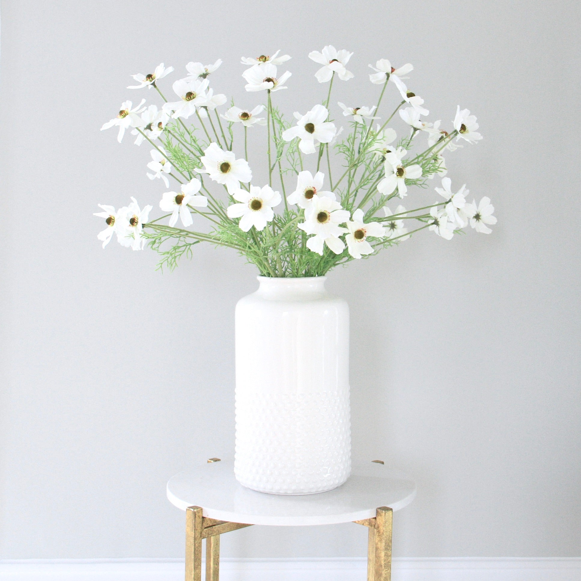 Artificial flowers luxury faux silk White Cosmos lifelike realistic faux flowers buy online from Amaranthine Blooms