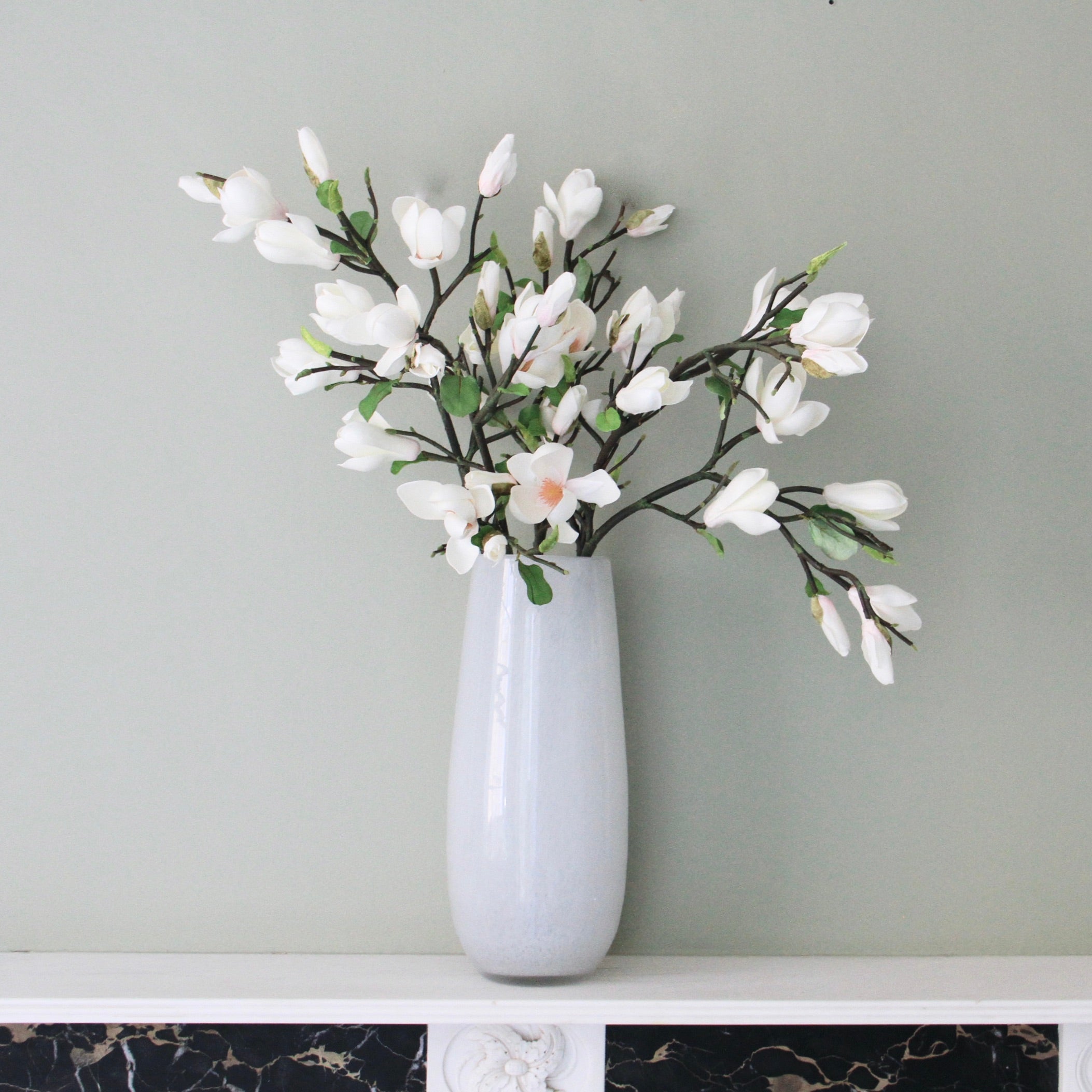 Artificial flowers luxury faux silk White Magnolia lifelike realistic faux flowers buy online from Amaranthine Blooms