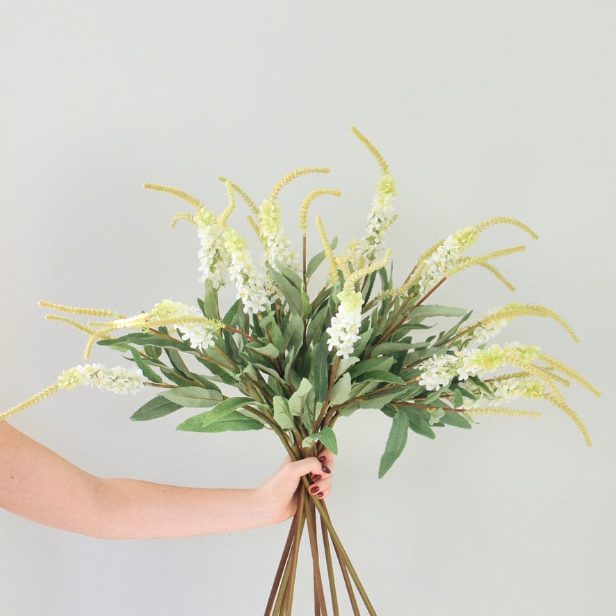 Artificial flowers luxury faux silk White Sage Plant lifelike realistic faux flowers buy online from Amaranthine Blooms UK