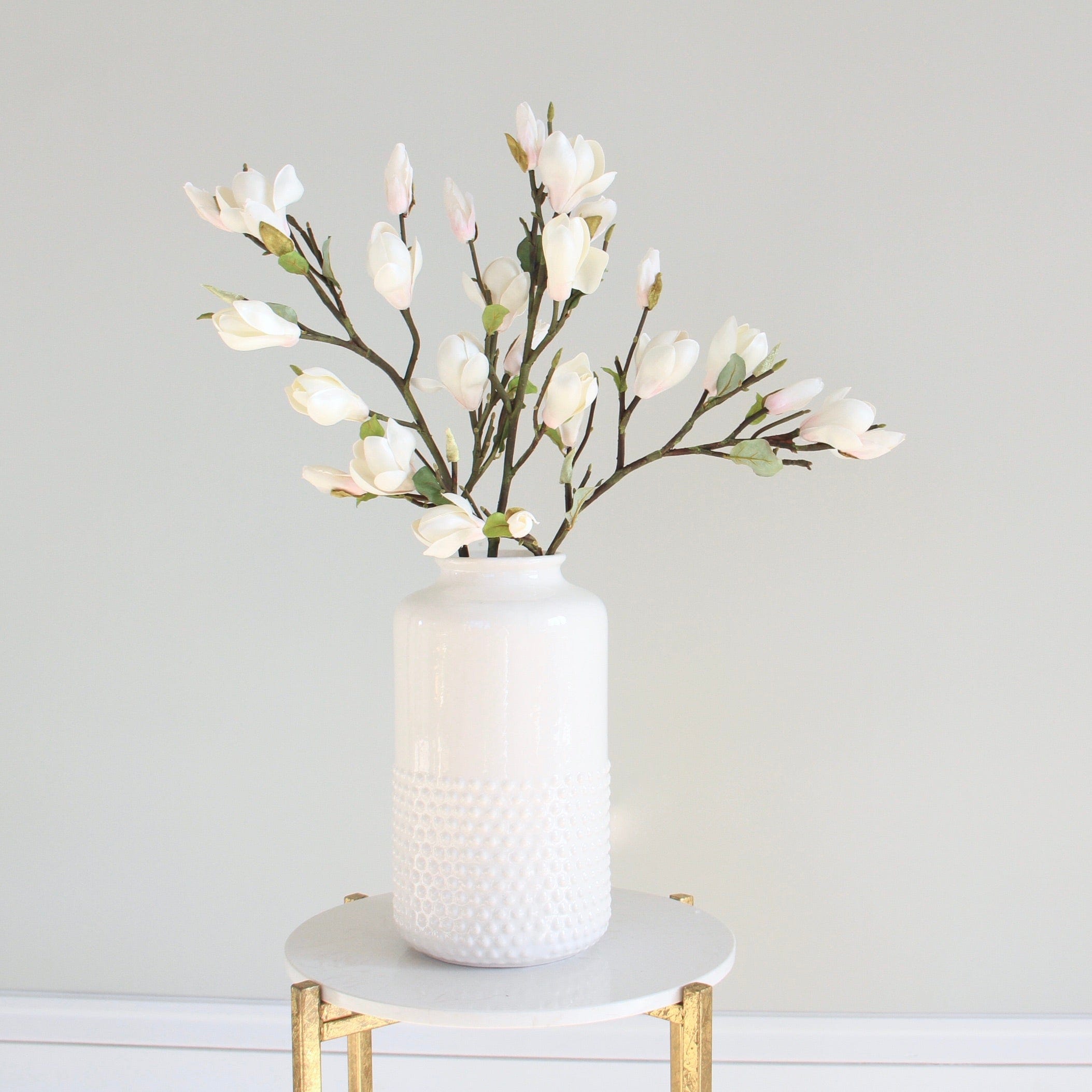 Artificial flowers luxury faux silk White Magnolia lifelike realistic faux flowers buy online from Amaranthine Blooms