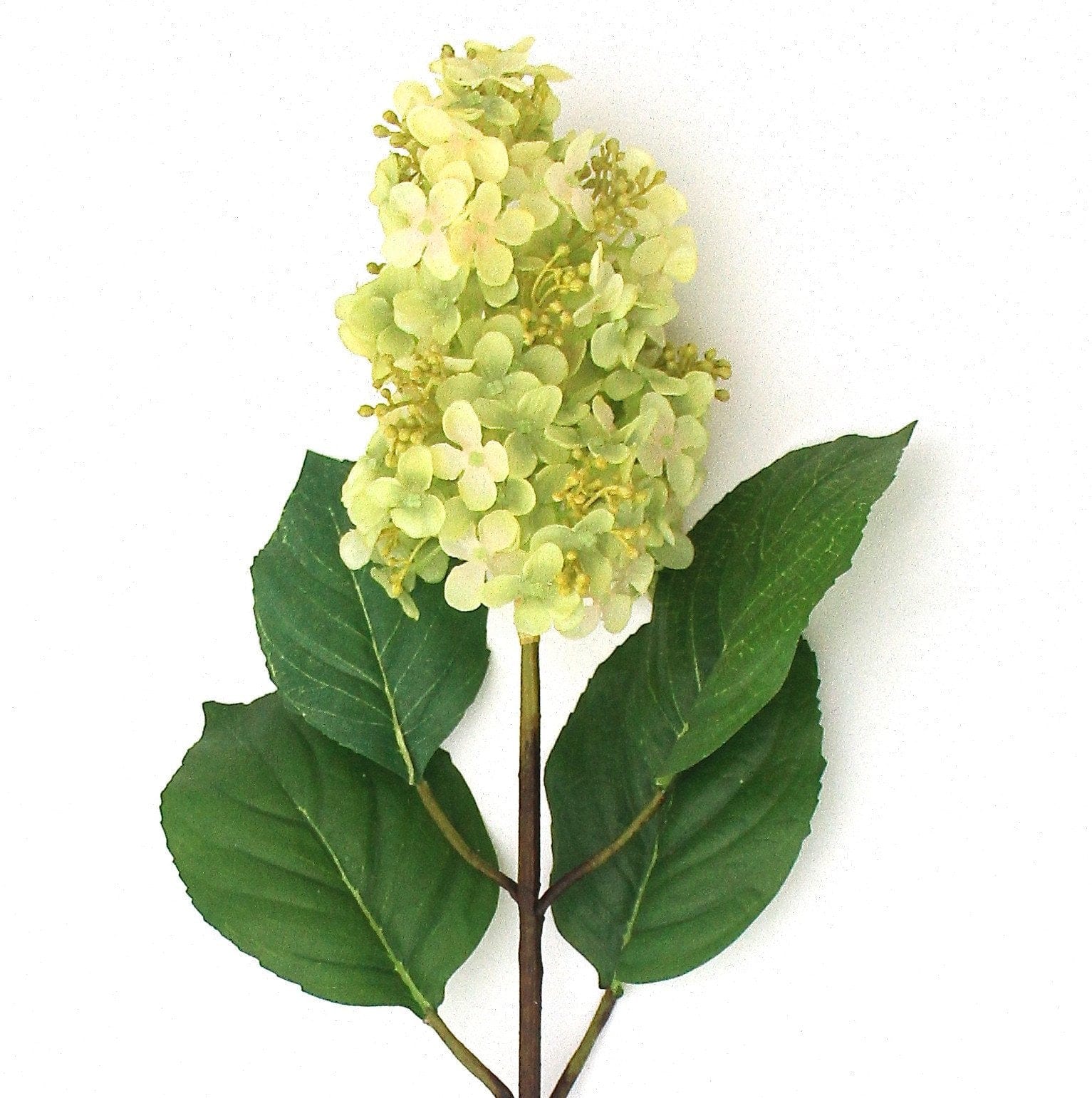 artificial flowers luxury green paniculata hydrangea lifelike realistic faux flowers buy online from Amaranthine Blooms UK