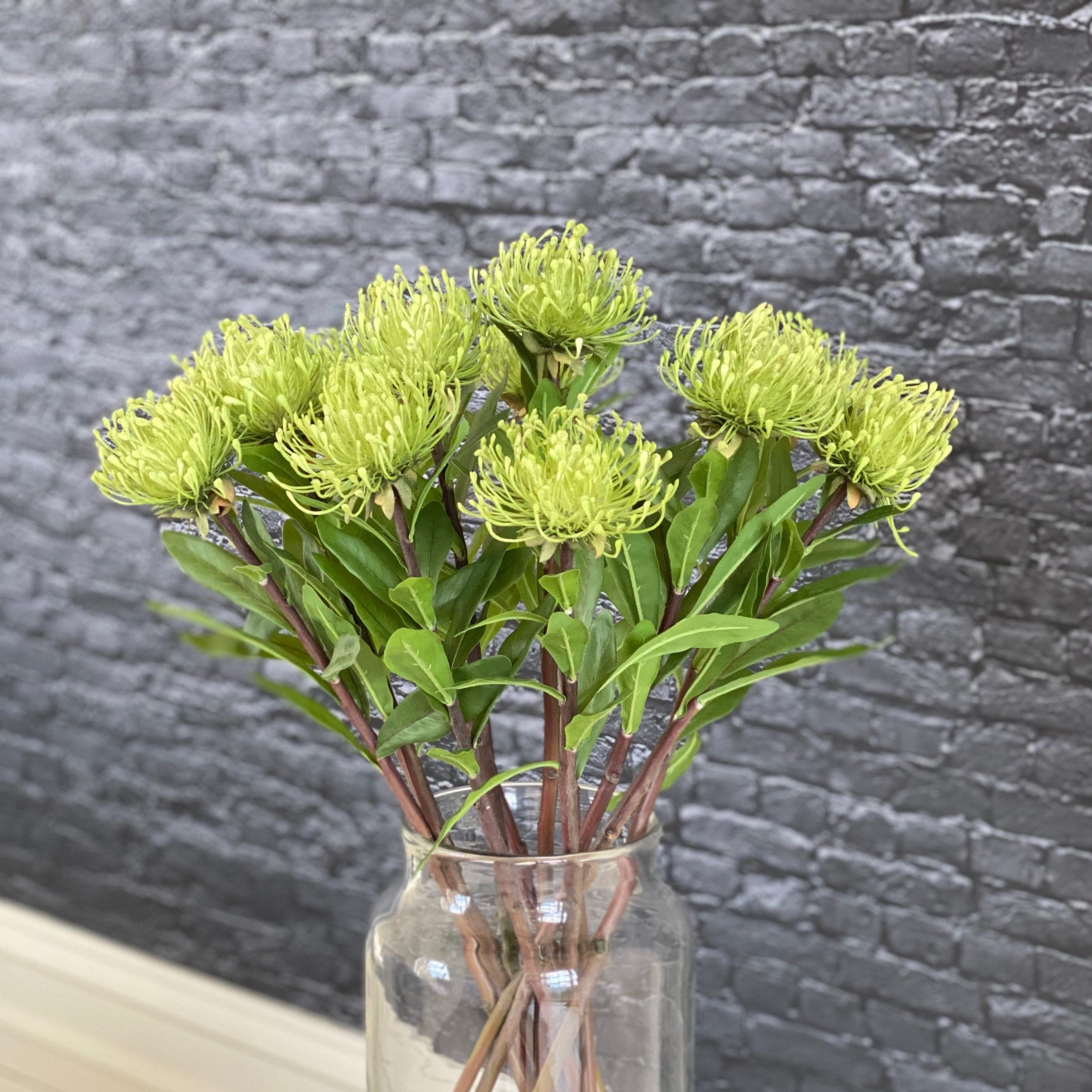 Wholesale Artificial Flowers High Quality Faux Silk Flowers for Wholesale and Trade Artificial Green Pincushion Protea in bulk