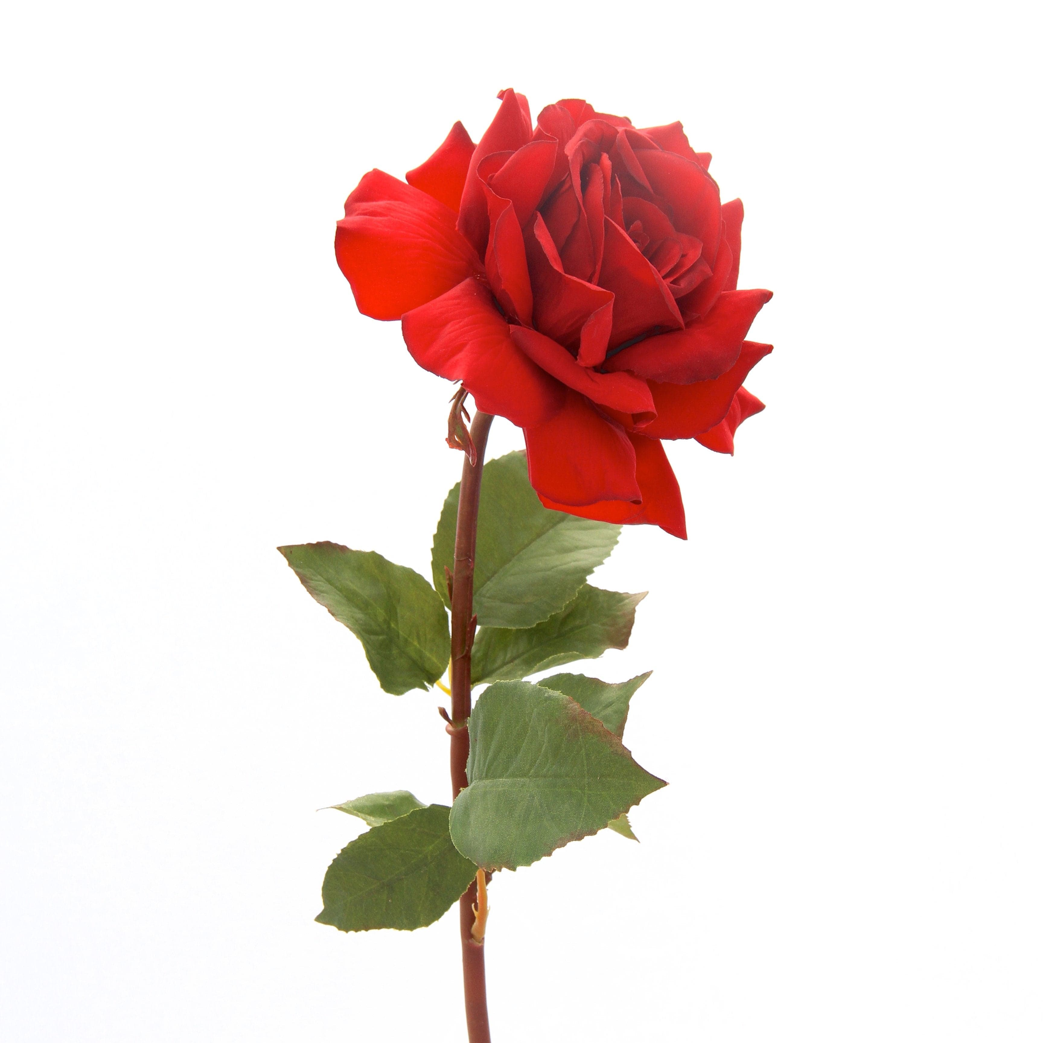 artificial flowers luxury faux silk red hybrid tea rose lifelike realistic faux flowers buy online from Amaranthine Blooms Hong Kong UK