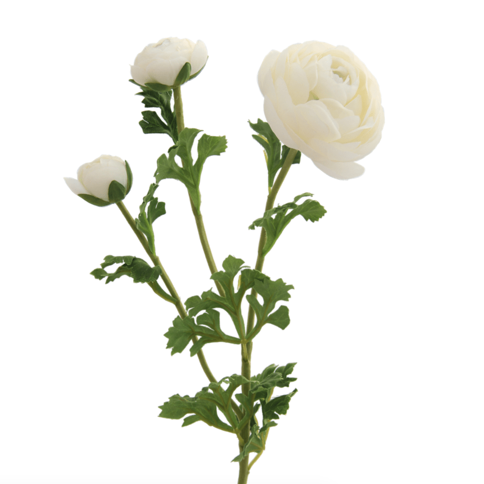 artificial flowers luxury faux silk white ranunculus lifelike realistic faux flowers from Amaranthine Blooms UK ABX8534WH