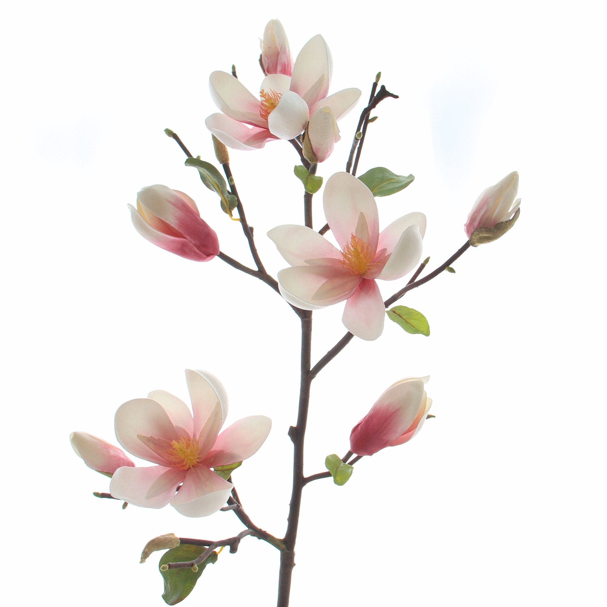 luxury artificial fake silk flowers pink tall magnolia branch lifelike realistic faux flowers buy online from Amaranthine Blooms Hong Kong UK