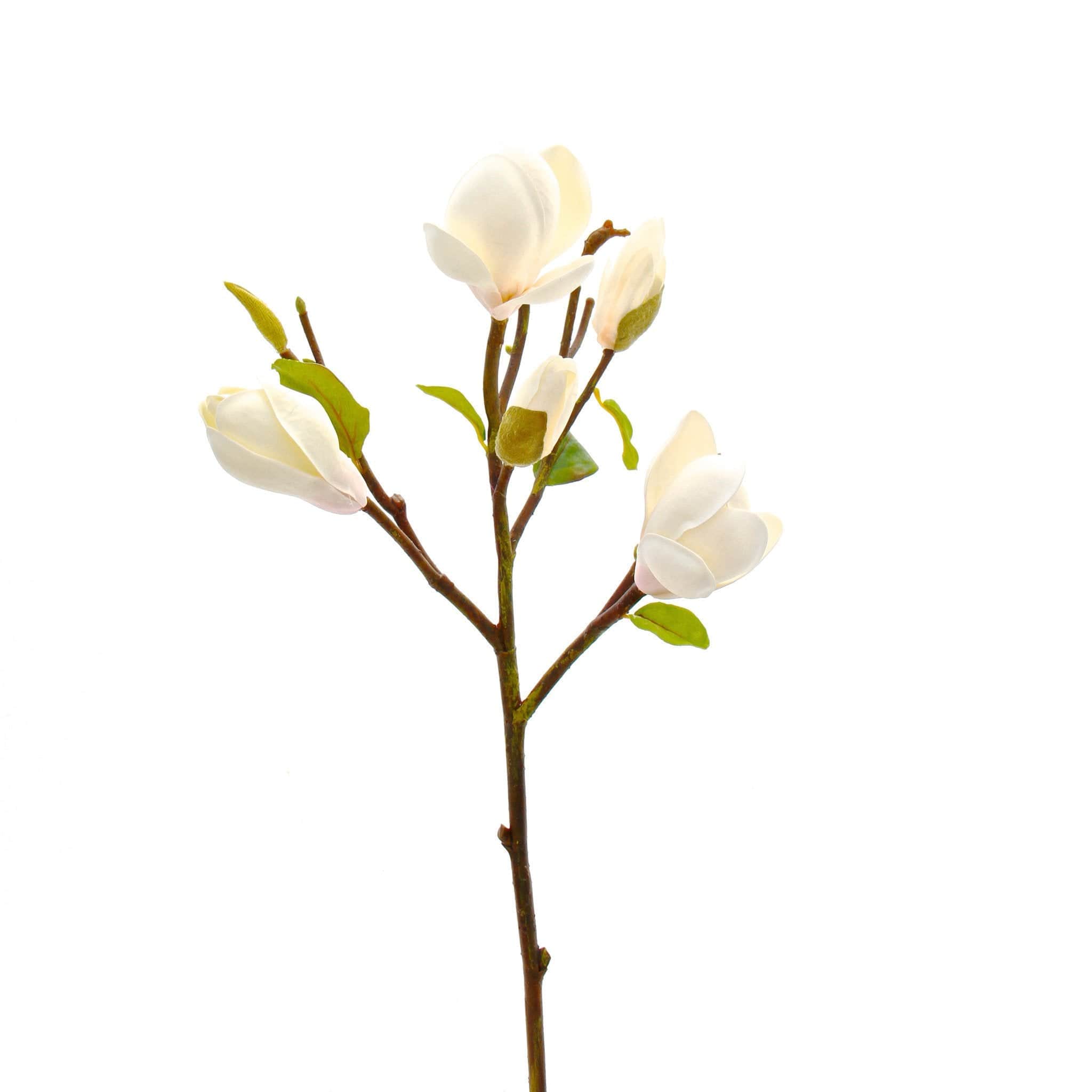 luxury artificial fake silk flowers white short magnolia branch lifelike realistic faux flowers buy online from Amaranthine Blooms Hong Kong UK